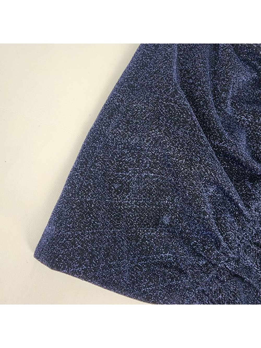Zara Trafaluc Blue Metallic Sparkle Mini Skirt Size Small Stretch Lined Party - Picture 11 of 16